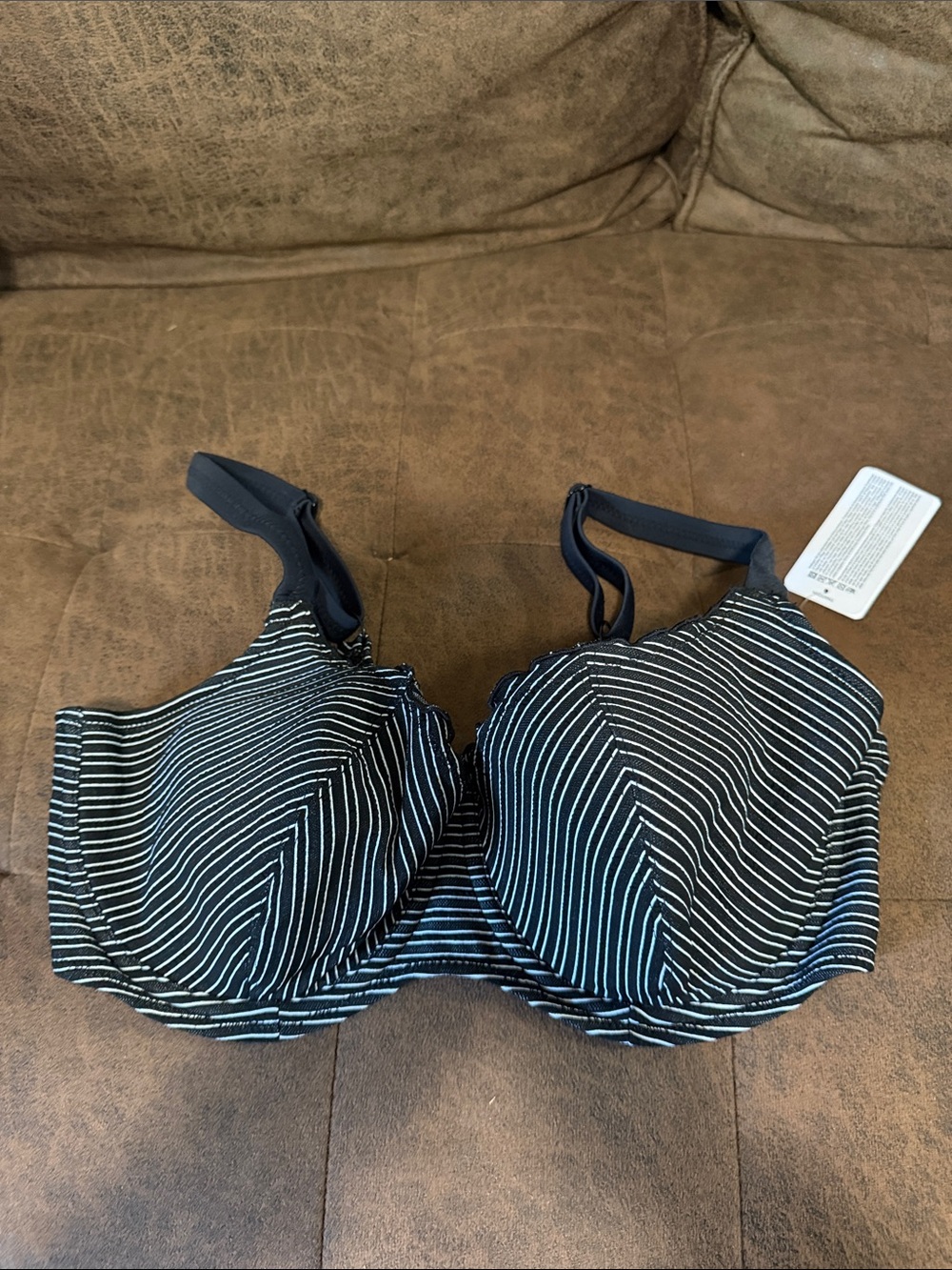Freya Navy & White Pinstripe Balconette Bikini Top